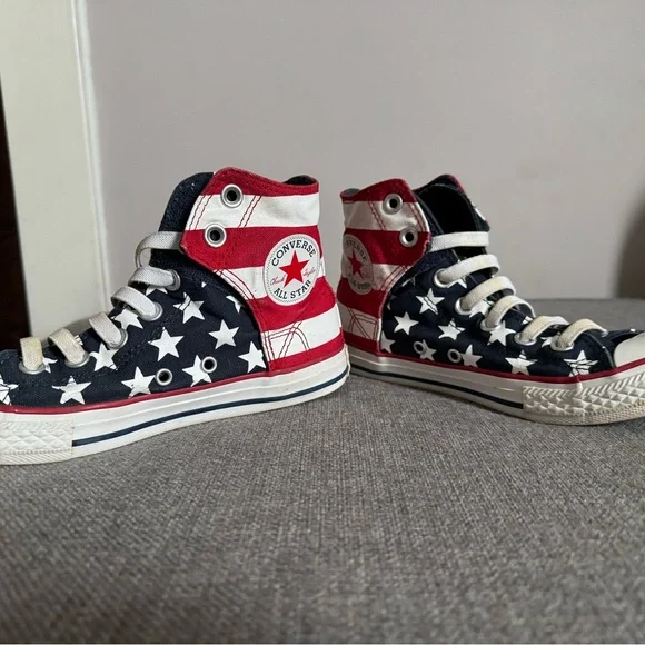 Converse Kids' Star-Spangled High-Tops - Navy, Red, and White - Picture 3 of 5